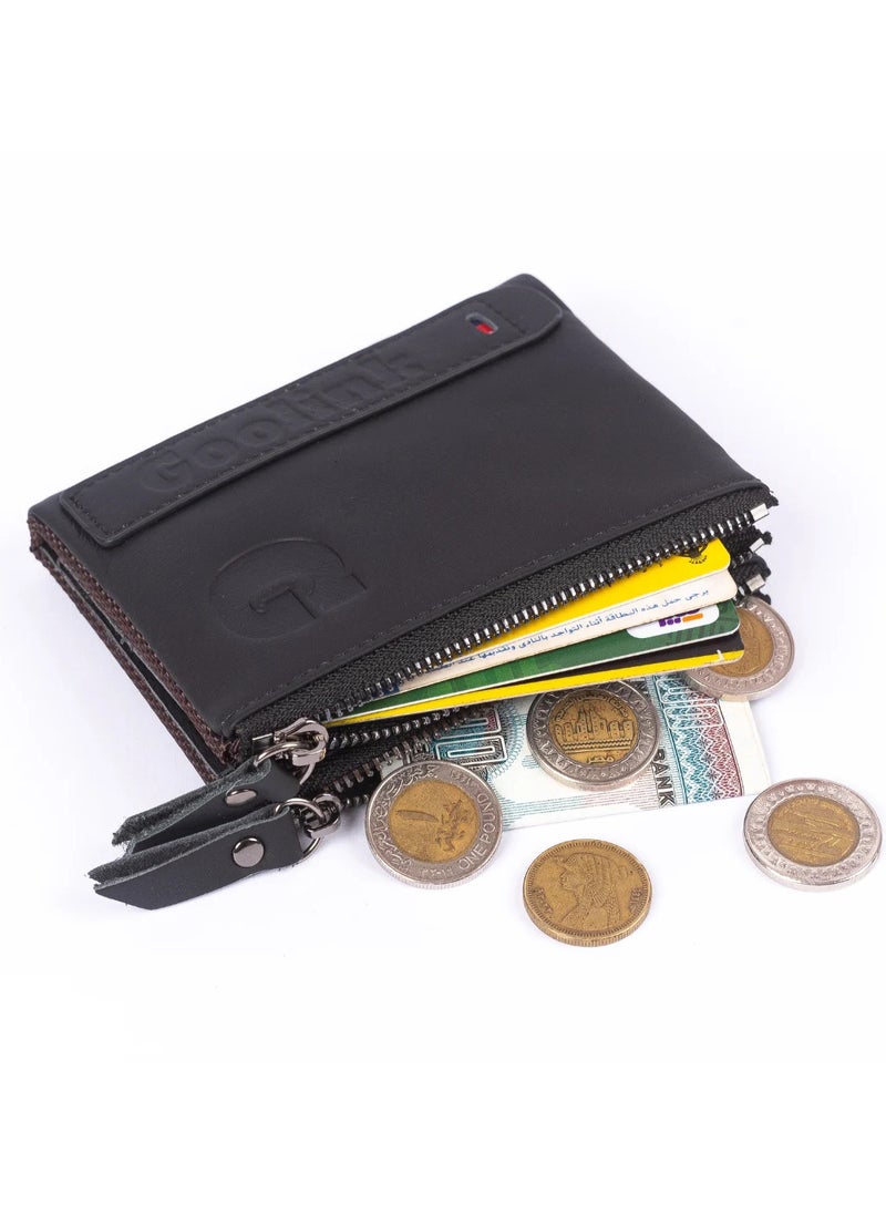 Goolink GL32400 – Premium Genuine Leather Wallet for Men | Sleek Bifold Design with Dual Zippers