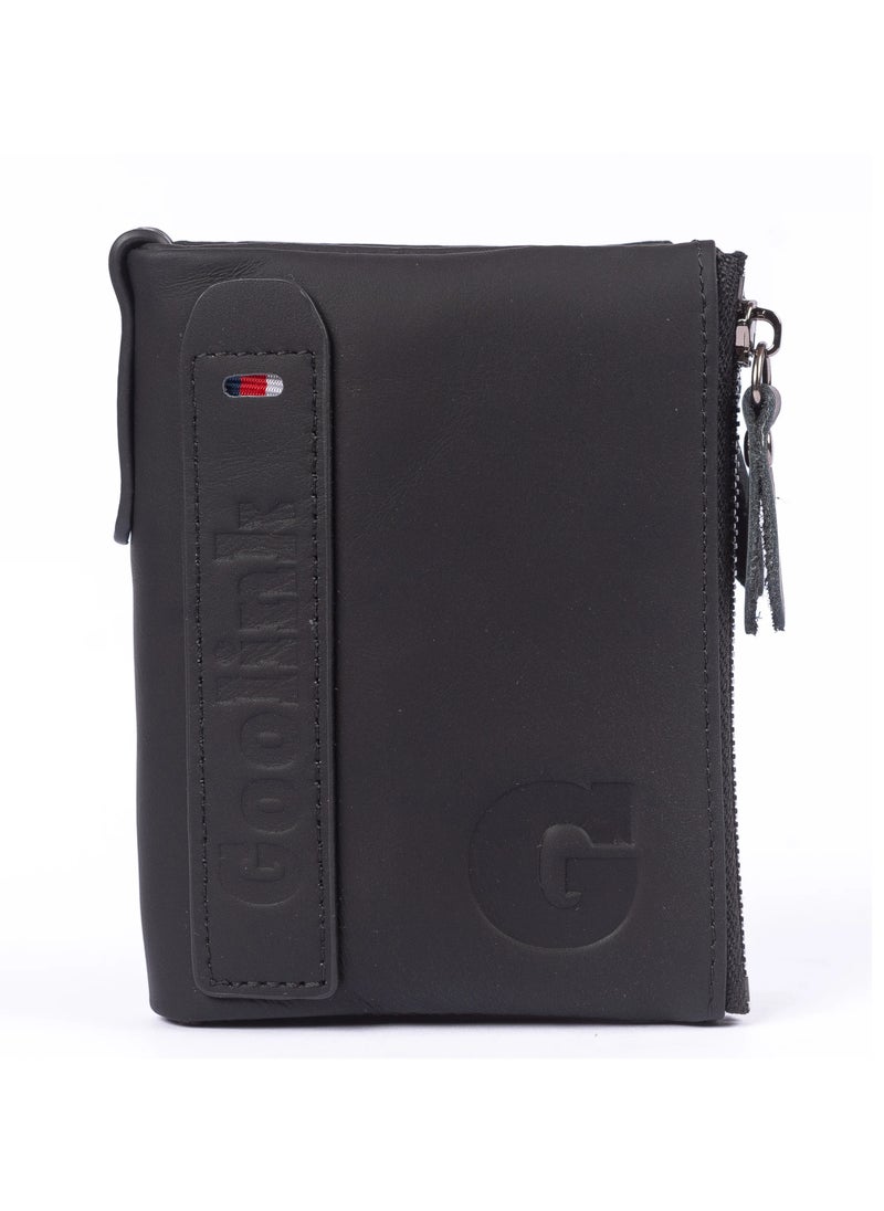 Goolink GL32400 – Premium Genuine Leather Wallet for Men | Sleek Bifold Design with Dual Zippers