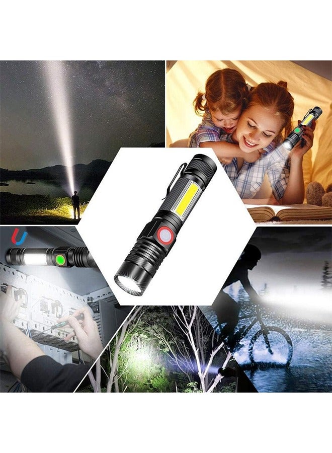 Rechargeable Flashlight Magnetic LED Flashlight with COB sidelight 1200 Lumen Super Bright LED Waterproof Zoomable 3 Modes Best Flashlight for Camping Emergency Suitable Zoom battery display - Image 3