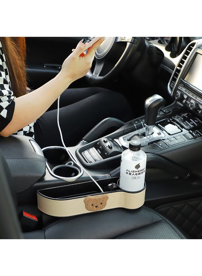 1pcs PU Car Cup Holder, Auto Cup Drink Holders，Multifunctional Auto Front Seat Organizer, Gap Filler Storage Box，Coin Bucket Console Side Pocket Cell Mobile Phone Holder - Image 2