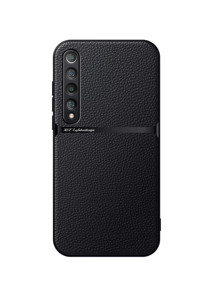 Phone Case Cover Leather TPU Back Case Cover shock resistant Compatible with Xiaomi Mi 10 ( Black ) - Image 1