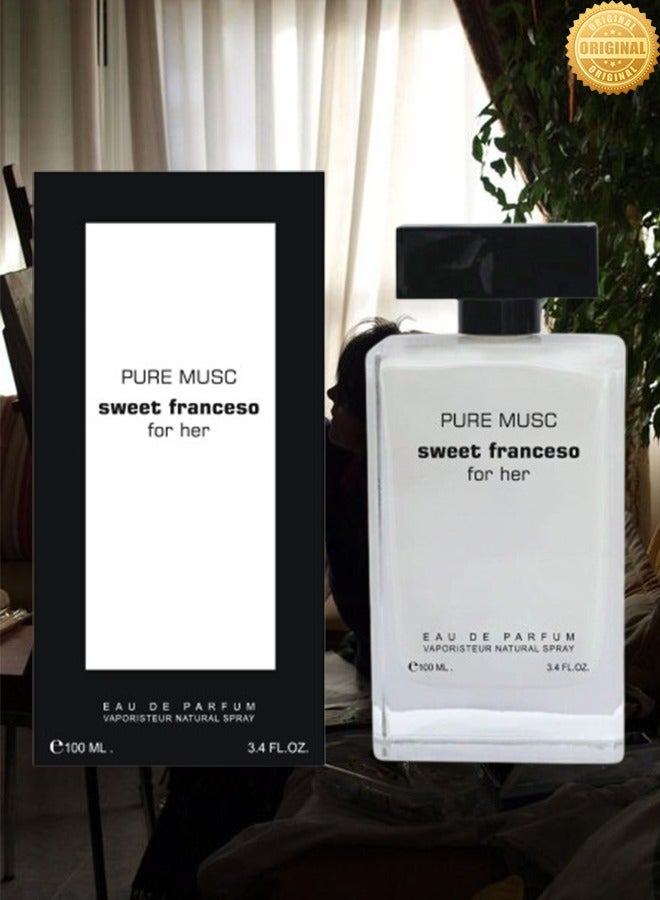 فور هير 5 قطع عطر بيور مسك سويت فرانسيسو للنساء أبيض 100 مل - Image 2