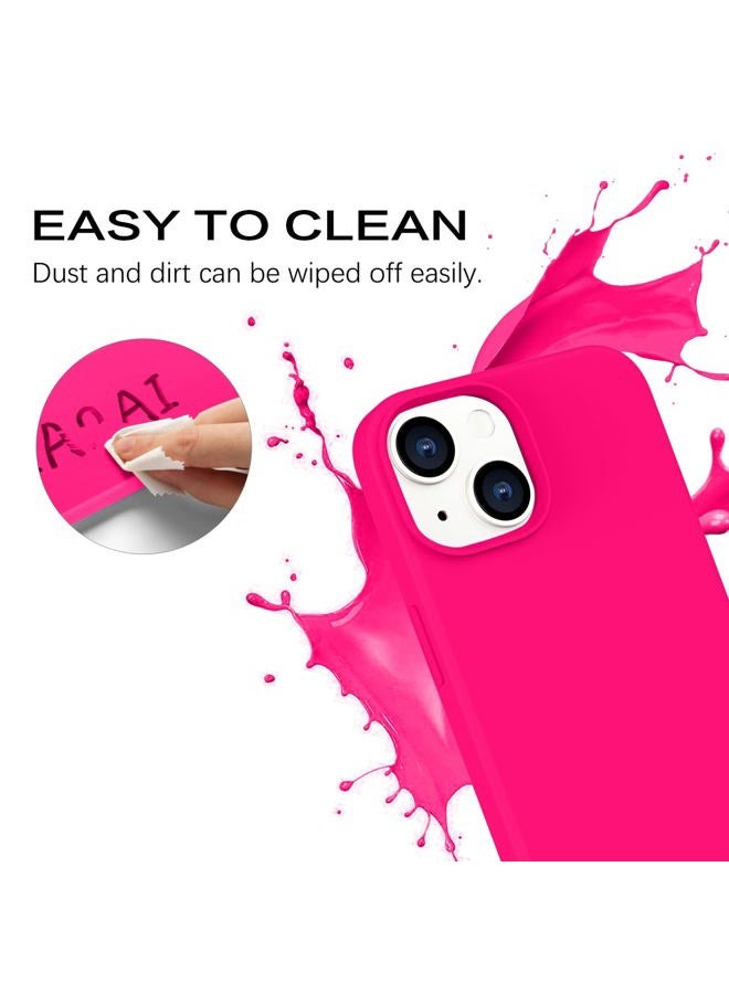 BENTOBEN Compatible with iPhone 14 Case, Soft Silicone Gel Rubber Bumper Microfiber Lining Hard Back Shockproof Protective Phone Cover for iPhone 14 6.1", Hot Pink - Image 2