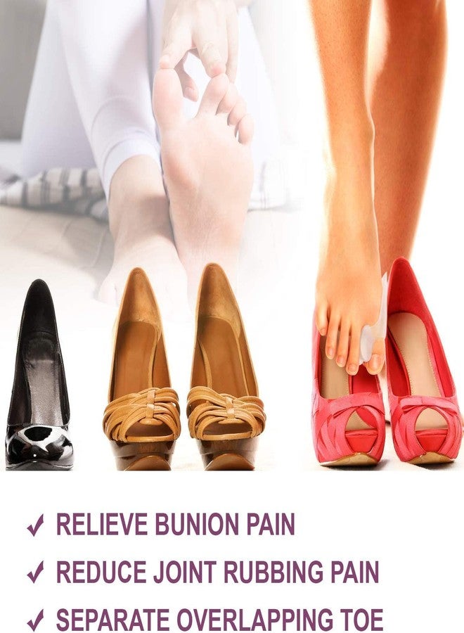 SUEFOR 2 PAIR (4 PCS) Bunion Cushion Protector Silicone Toe Separator Hallux Valgus Bunion Treatment Orthopedic Brace Pair (White) (set of 4) - Image 5