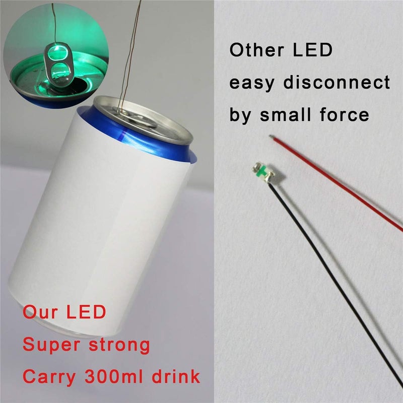 Bowerful 100 pcs Pre-soldered Rainbow RGB Flashing SMD Led 0605 + Muti-Resistor Micro Litz Wired Leads - Image 4