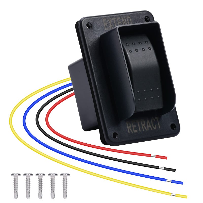 Power Stabilizer Switch Briidea RV Jack Switch Electric Jack Switch with Harness 12V Extend Retract for Stabilizer Jacks Black