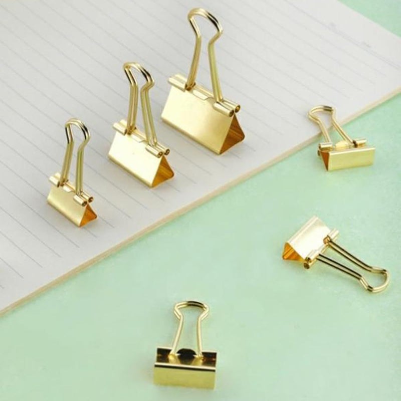 42 Pcs Gold Binder Clips Assorted 19mm 25mm 32mm Paper Holder Clips for Document Invoice Photo Organization in Office and School Use - Image 5