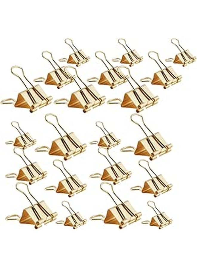42 Pcs Gold Binder Clips Assorted 19mm 25mm 32mm Paper Holder Clips for Document Invoice Photo Organization in Office and School Use - Image 1