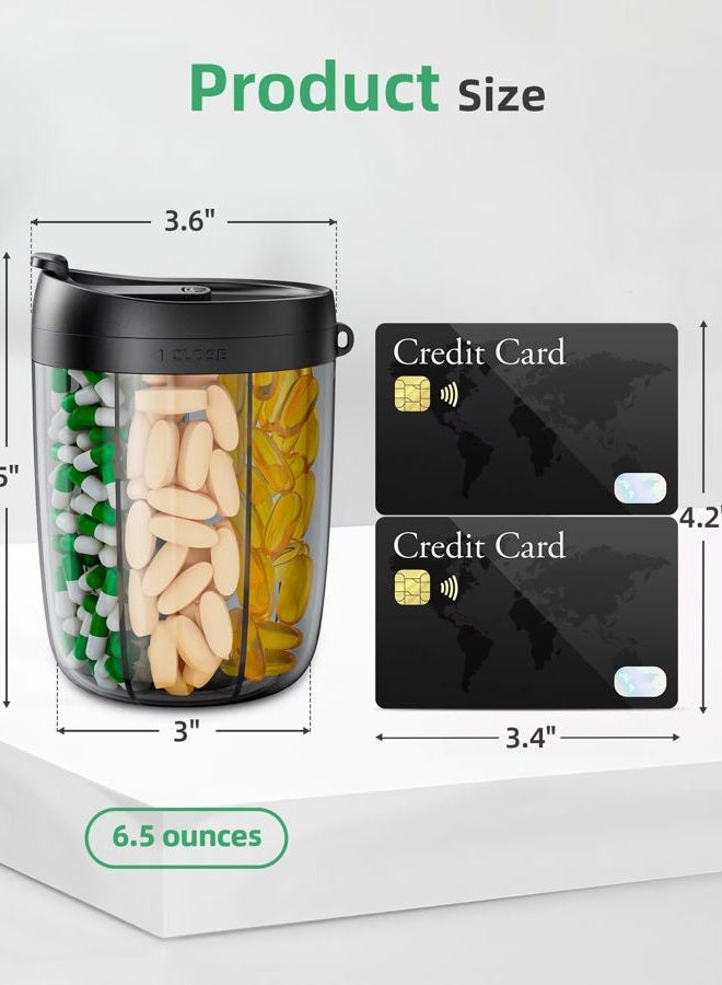 PULIV Large Pill Bottle Organizer, Supplement Organizer for Holding 6 Various Vitamins, Pill Box Case with Anti-Mixing & Wide Opening Design, Easy to Retrieve Meds, Includes 20 Pcs Stick-on Labels - Image 5