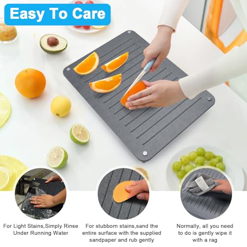 wishfly 3Pcs Nesting Stone Drying Mat for Kitchen Counter, Quick Drying Stone Dish Drying Mat with Non-Slip Feet, Super Absorbent Heat Resistant Diatomaceous Earth Dish Drying Mat for Dishes, Bottles-Linear - Image 4