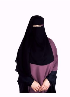 Perfectory PERFECTORY Premium 2 Layer Chiffon Niqab with Back Tying Cord, Breathable Face Veil  - Image 2