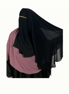 Perfectory PERFECTORY Premium 2 Layer Chiffon Niqab with Back Tying Cord, Breathable Face Veil  - Image 3