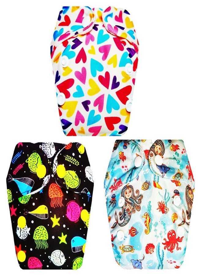 حفاضات قماشية فاخرة من دمبلدو للأطفال حديثي الولادة مع حشوة داخلية (عبوة من 3 قطع) | ملائمة تمامًا | مانعة للتسرب | سريعة الجفاف | مثالية للأطفال الصغار | من 0 إلى 4 أشهر | للجنسين - Image 1