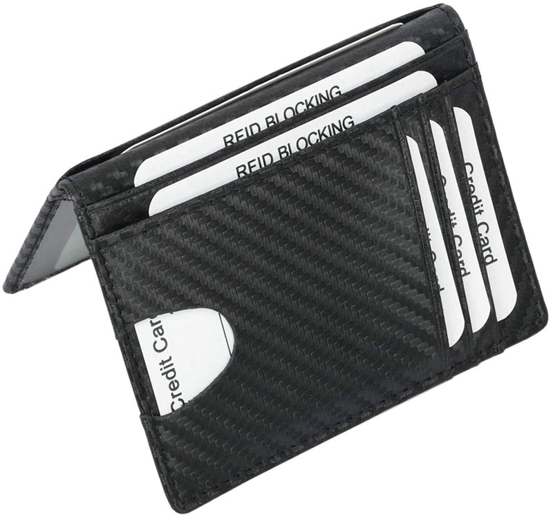 Dorras Slim Wallet Minimalist Front Pocket RFID Blocking Bifold Wallets, Credit Card Holder With ID Window - Black - Image 2