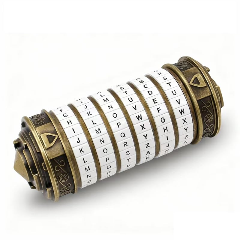 LJOYKID Unique Valentines Gift Cryptex Da Vinci Code Mini Cryptex Lock Puzzle Boxes with Hidden Compartments Heavy Real Metal Novelty Birthday Gifts Big Enough for NotesPaper MoneyRingsJewelry White - Image 1