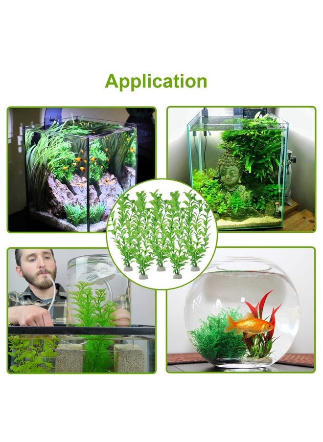 VAYINATO VAYINATO® 12 Inch Green Rotella Aquarium Fish Tank Decoration Plastic Plants | Artificial Plants for Indoor Home and Office Decoration 6 Pcs Pack by Petzlifeworld  - Image 4