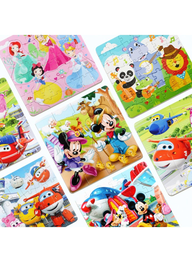 Disney Mickey 12/24/36/48 Baby Benefit Intelligence Block Puzzle Children's Early Childhood Education Toys Special Price-Color:Mickey Qiqu Nature 20 2886 - Image 2