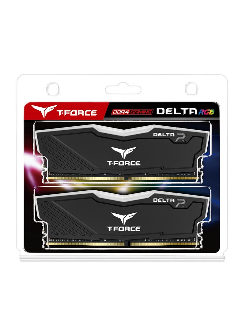 TeamGroup - TEAMGROUP Team T-Force Delta RGB DDR4 Gaming Memory, 2 x 8 GB, 3600 Mhz, 288 Pin DIMM, Black - Image 1