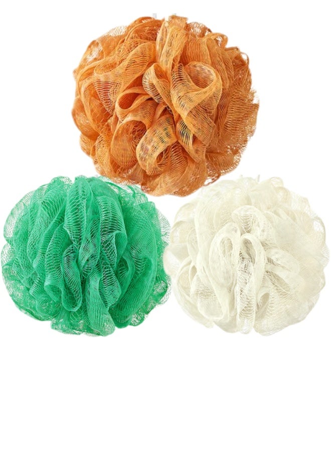 Bath Sponge Shower Loofahs 100g Mesh Pouf Bath Scrunchies Body Wash Puff Shower Puff - Pack of 3