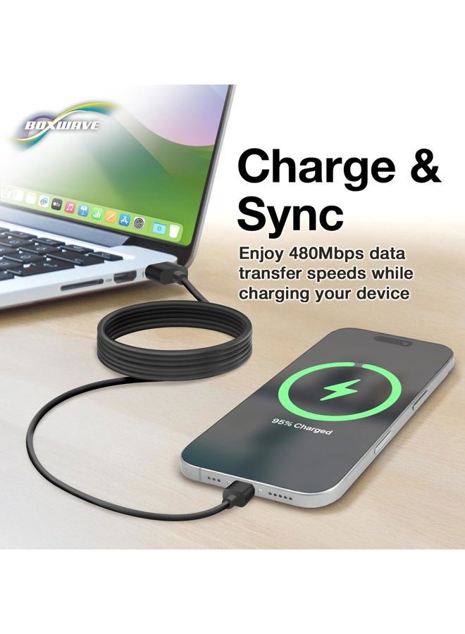 BoxWave Cable for Skyroam Solis Global WiFi Hotspot (Cable ) - DirectSync - USB 3.0 A to USB 3.1 Type C, USB C Charge and Sync Cable for Skyroam Solis Global WiFi Hotspot - 6ft - Black - Image 3