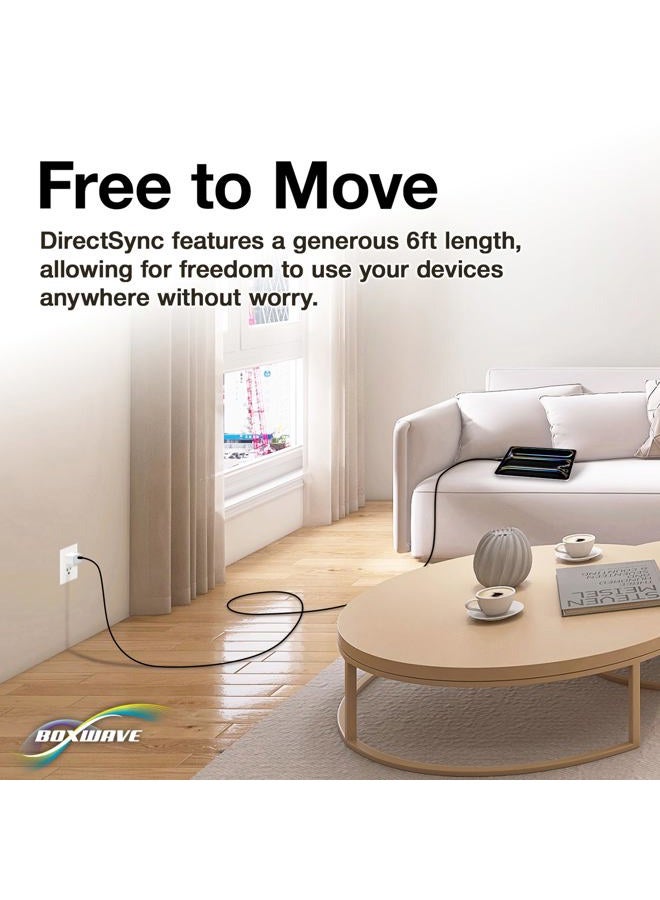 BoxWave Cable for Skyroam Solis Global WiFi Hotspot (Cable ) - DirectSync - USB 3.0 A to USB 3.1 Type C, USB C Charge and Sync Cable for Skyroam Solis Global WiFi Hotspot - 6ft - Black - Image 4