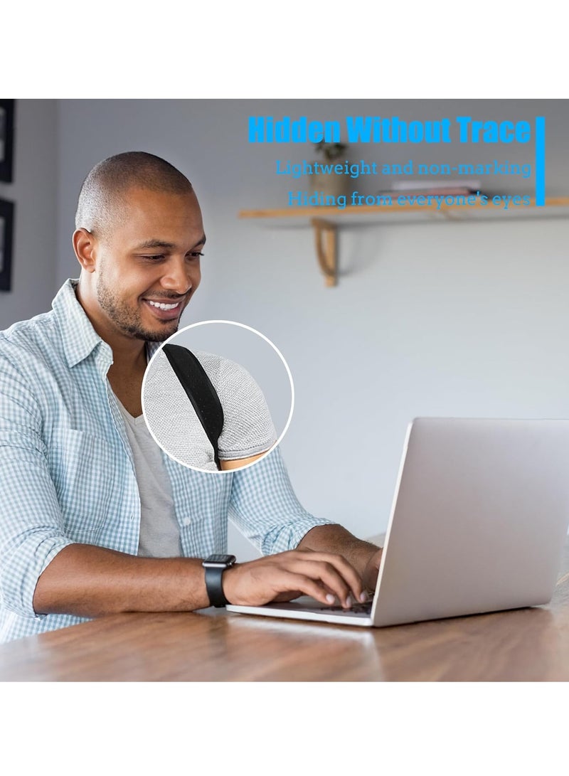 أونليماي فقط دعامة الظهر لتصحيح وضعية الجسم للنساء والرجال - دعامة ظهر علوية غير مرئية وشبكية قابلة للتهوية - تقويم ظهر قابل للتعديل - لتخفيف آلام الكتف والرقبة والظهر، قطعة واحدة - Image 2