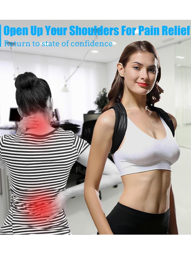 أونليماي فقط دعامة الظهر لتصحيح وضعية الجسم للنساء والرجال - دعامة ظهر علوية غير مرئية وشبكية قابلة للتهوية - تقويم ظهر قابل للتعديل - لتخفيف آلام الكتف والرقبة والظهر، قطعة واحدة - Image 3