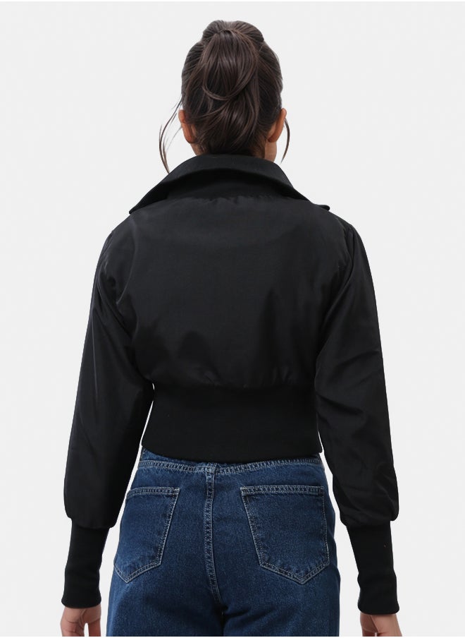 RAVIN Short Bomber Jacket with Elastic Waist  - Image 3