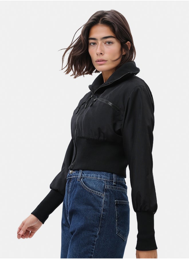 RAVIN Short Bomber Jacket with Elastic Waist  - Image 2