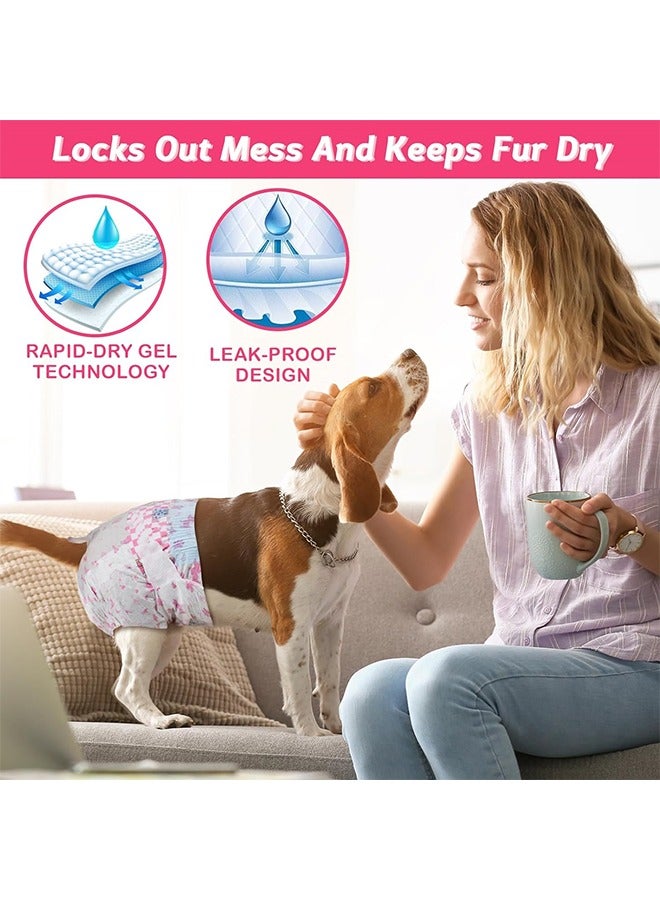 Disposable Pet Diapers for Female Dogs Super Absorbent Soft Puppy Diapers Female Liners Including 10pcs Diapers for Dogs for Doggy in Heat Excitable Urination Incontinence Training - Image 4
