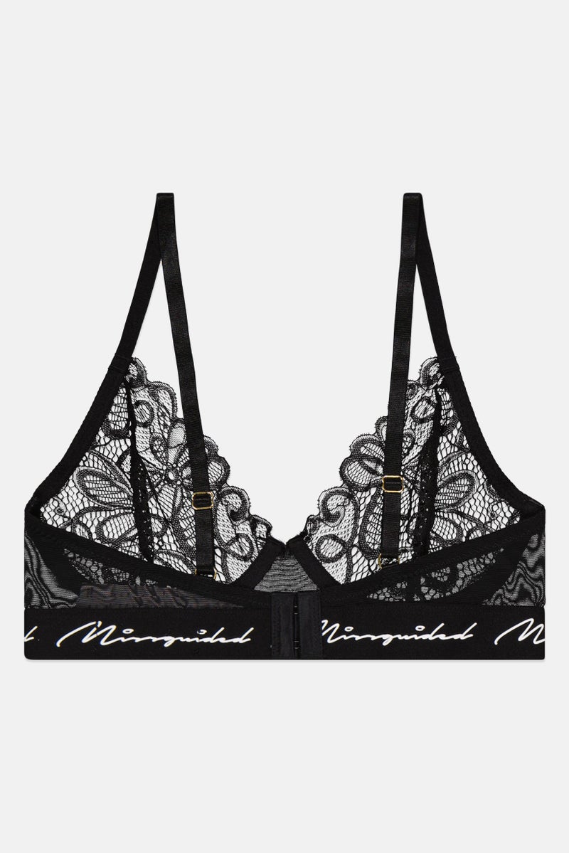 Missguided Women Textured Non Padded Wireless Bra, Black - Image 2