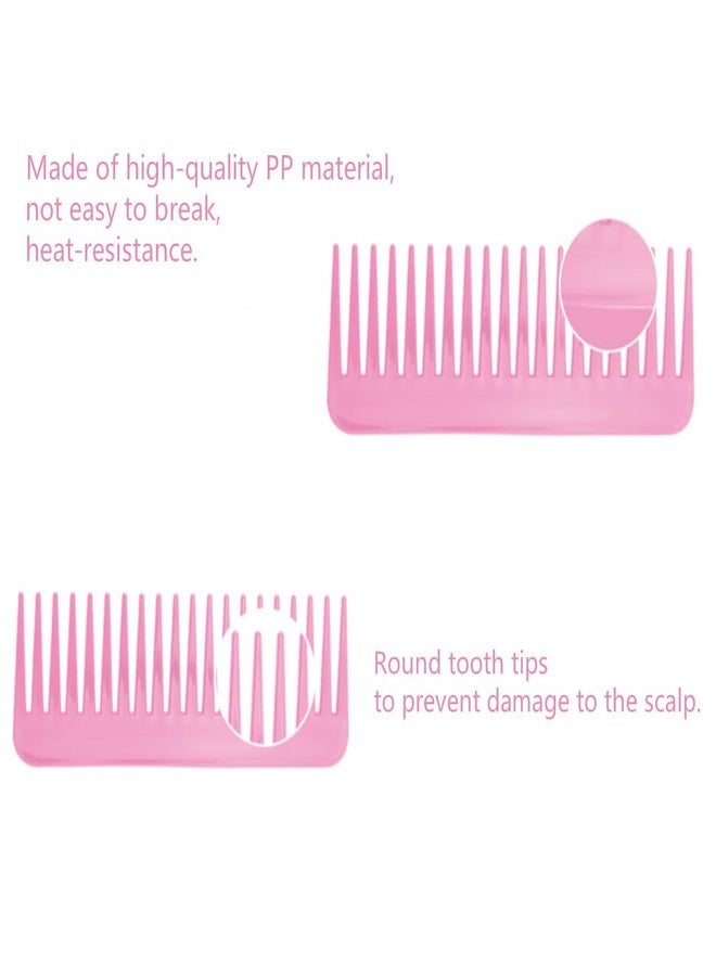 NuAngela Wide Tooth Hair Comb No Static, Detangling Styling Comb For Thick Long Curly Hair, No Handle Round Teeth, Reduce Hair Loss&Breakages, Shower Shampoo Detangler Comb For Women Men(PINK) - Image 2