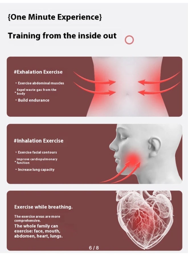Breathing Dumbbell Trainer Weighted Fitness Equipment for Cardiopulmonary Endurance Core Strength and Abdominal Muscle Training with Mouthpiece - Image 2