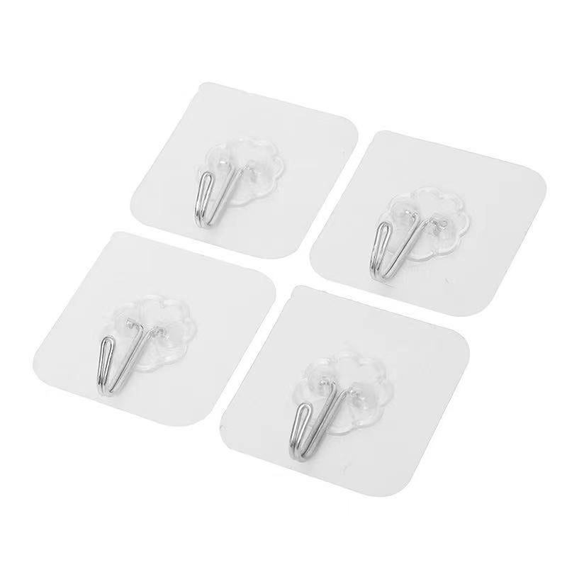 Clear Adhesive Wall Hooks for Kitchen Bath Imported acrylic transparent hook 50 silk 6*6