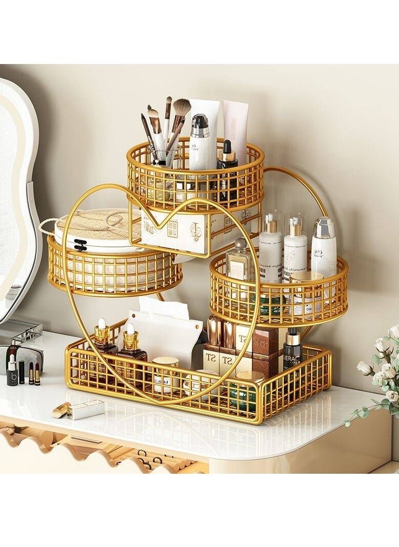 Beauenty Desktop Cosmetic Storage Box Mini Dressing Table Makeup Table with Drawer Makeup Mirror Jewelry Sorting Rack  - Image 5