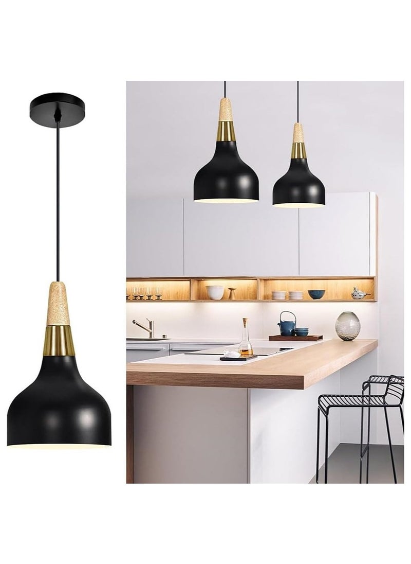RATSAW Pendant Ceiling Light with Dimmable Bulbs Modern Macaron Nordic Hanging Ceiling Light with Adjustable Cord Minimalist Pendant Lighting Adjustable Chandelier Decor Lamp for Dinning Room (Black)  - Image 1