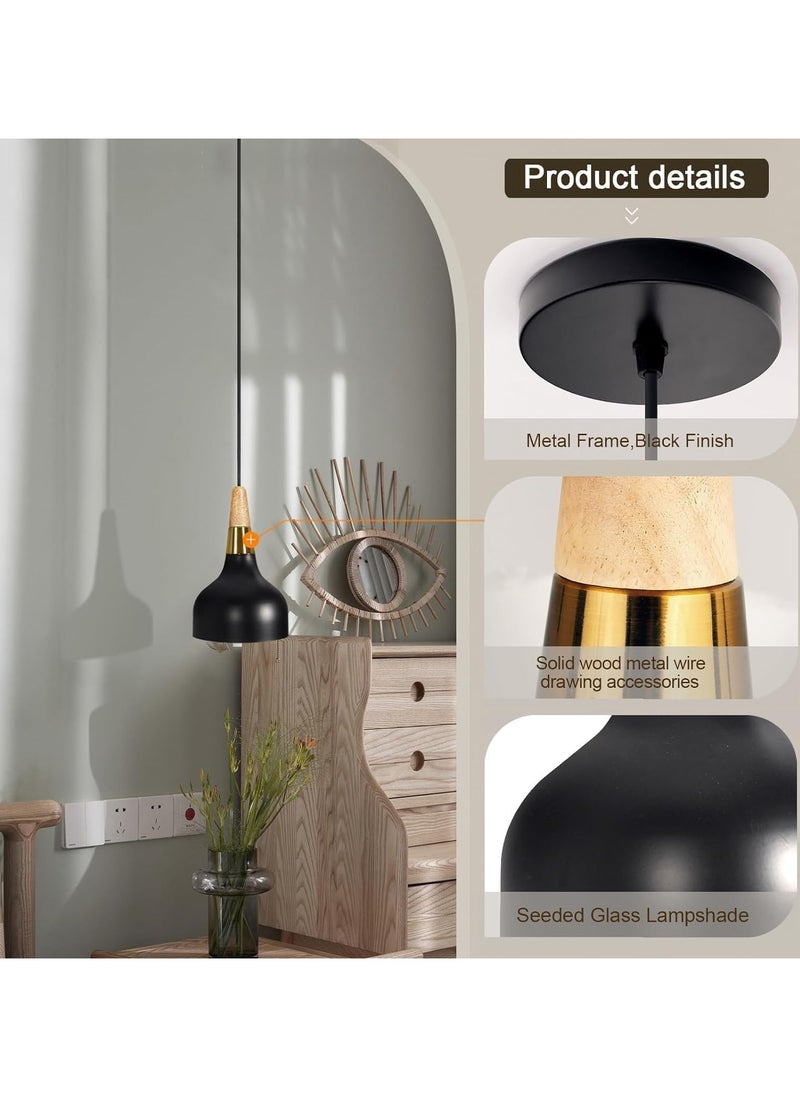 RATSAW Pendant Ceiling Light with Dimmable Bulbs Modern Macaron Nordic Hanging Ceiling Light with Adjustable Cord Minimalist Pendant Lighting Adjustable Chandelier Decor Lamp for Dinning Room (Black)  - Image 3