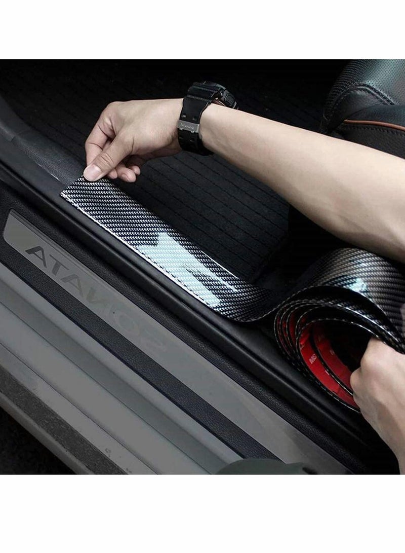 Excefore Car Door Edge Guards Door Entry Guards Scratch Cover Protector Carbon Fiber Rubber Car Bumper Door Guard /Rear Bumper Guard Scratch Scratch Protection Strip 100% waterproof(Width 5CM Long 2.5M) - Image 1