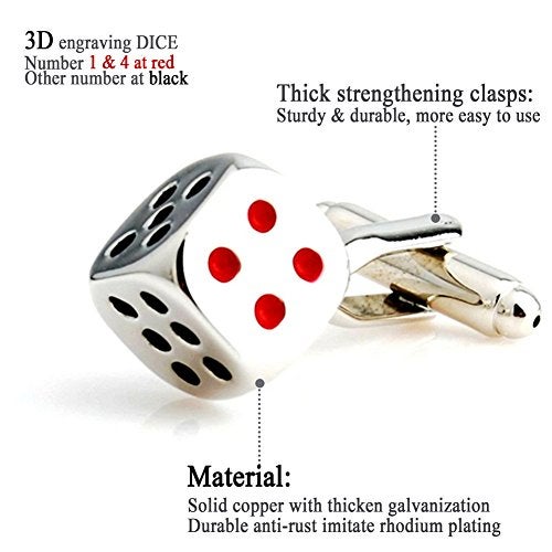Salutto Man's Dice Cufflinks with Gift Box - Image 2