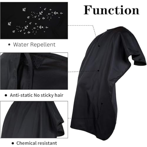 MAKSTILE Kids Hair Cutting Cape for Salon & Home | Barber Cape for Boys & Girls (Children) with Adjustable Neck - Tie Straps & Velcro for Comfortable Fit | Size: 47 x 31 Inches (Black) - Image 2