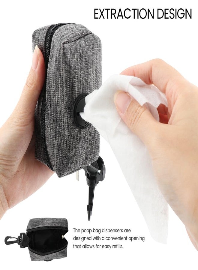 Ranjaner 2pcs Dog Poop Bag Holder with 2 Hands-free holder Poop Bag Dispenser Pet Dog Waste Bag Dispenser Leash Attachment Fits Any Dog Leash for Dog Cat and Other Pets(Gray) - Image 3