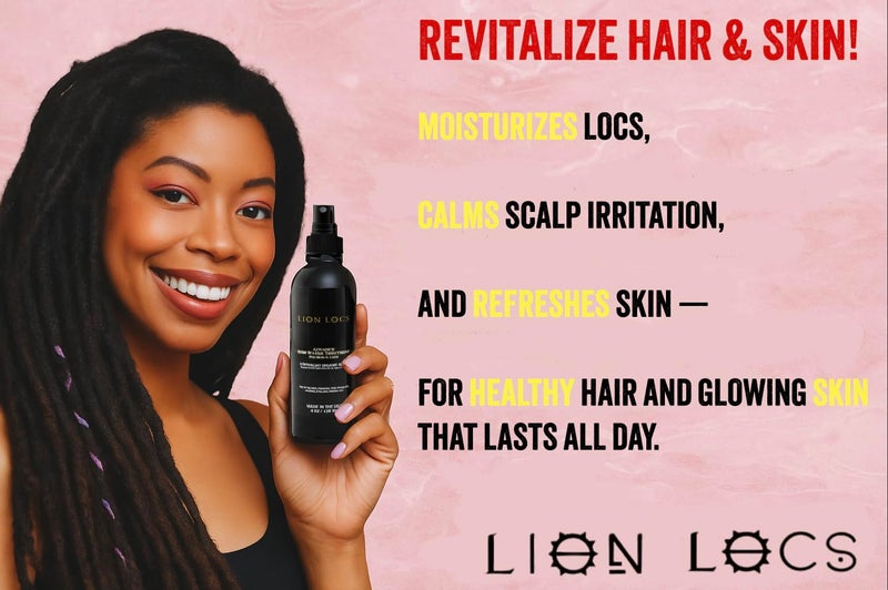 Beard Gains Lion Locs Rosewater Spray for Dreads and Locs - Organic Vegan Conditioner with Aloe, Oils, Vitamins, and Glycerin - Image 3