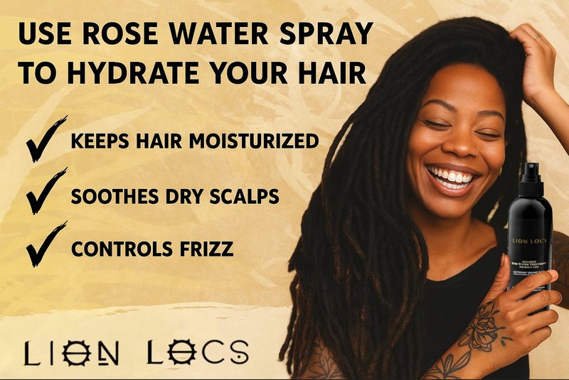 Beard Gains Lion Locs Rosewater Spray for Dreads and Locs - Organic Vegan Conditioner with Aloe, Oils, Vitamins, and Glycerin - Image 5