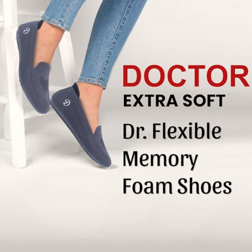 DOCTOR EXTRA SOFT Flexible Memory Foam Women's Shoes for Walking Gym Training | Casual Sports,Slip-On,Lightweight Lace up Jutis Bellies Classy Ballerina for Ladies and Girls New-D-1003 Grey - Image 4