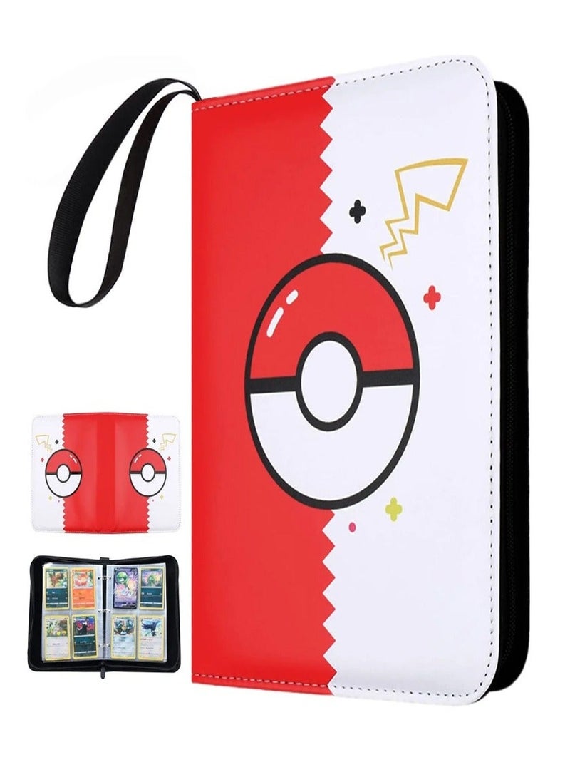 Pokemon Compatible Cards Binder,  Card Holder Pocket, Portable Card Collection Album Holder Book,  Fits 400 Cards With 50 Removable Sleeves, Trading Card Binder with Carrying Case  - Image 1