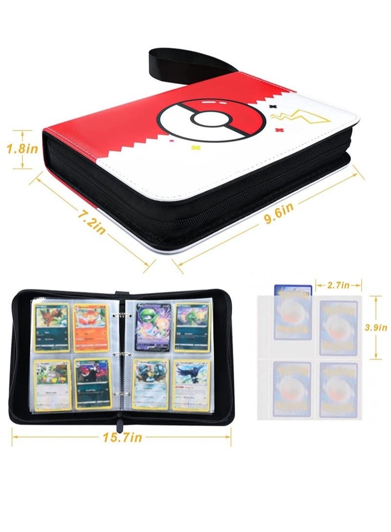 Pokemon Compatible Cards Binder,  Card Holder Pocket, Portable Card Collection Album Holder Book,  Fits 400 Cards With 50 Removable Sleeves, Trading Card Binder with Carrying Case  - Image 2