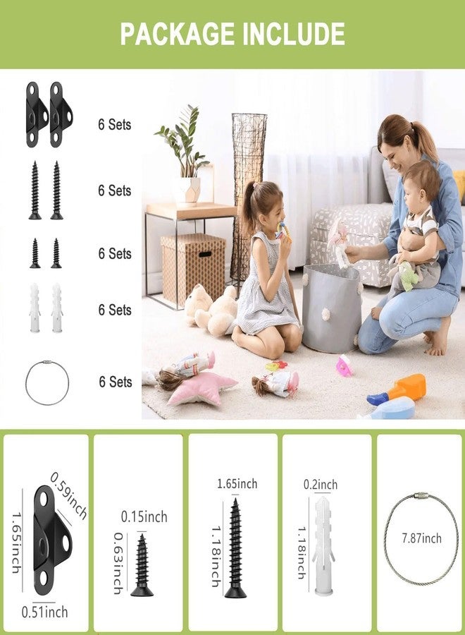 DOYKLI Anti Tip Furniture Anchors for Baby Proofing, Furniture Wall Anchor Earthquake Straps for Furniture Dresser Wall Safety Anchor Furniture Fasteners to Wall_Black - Image 4
