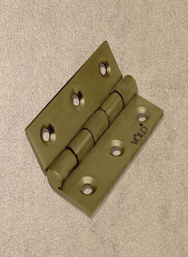 Volo Premium Concealed Door Butt Hinges 3 inch x 12 Gauge/2.5 mm Thickness, Slow Motion Butt Hinge (Stainless Steel)(Colour: Antique Brass) (Pack of 12 Pcs.) - Image 4