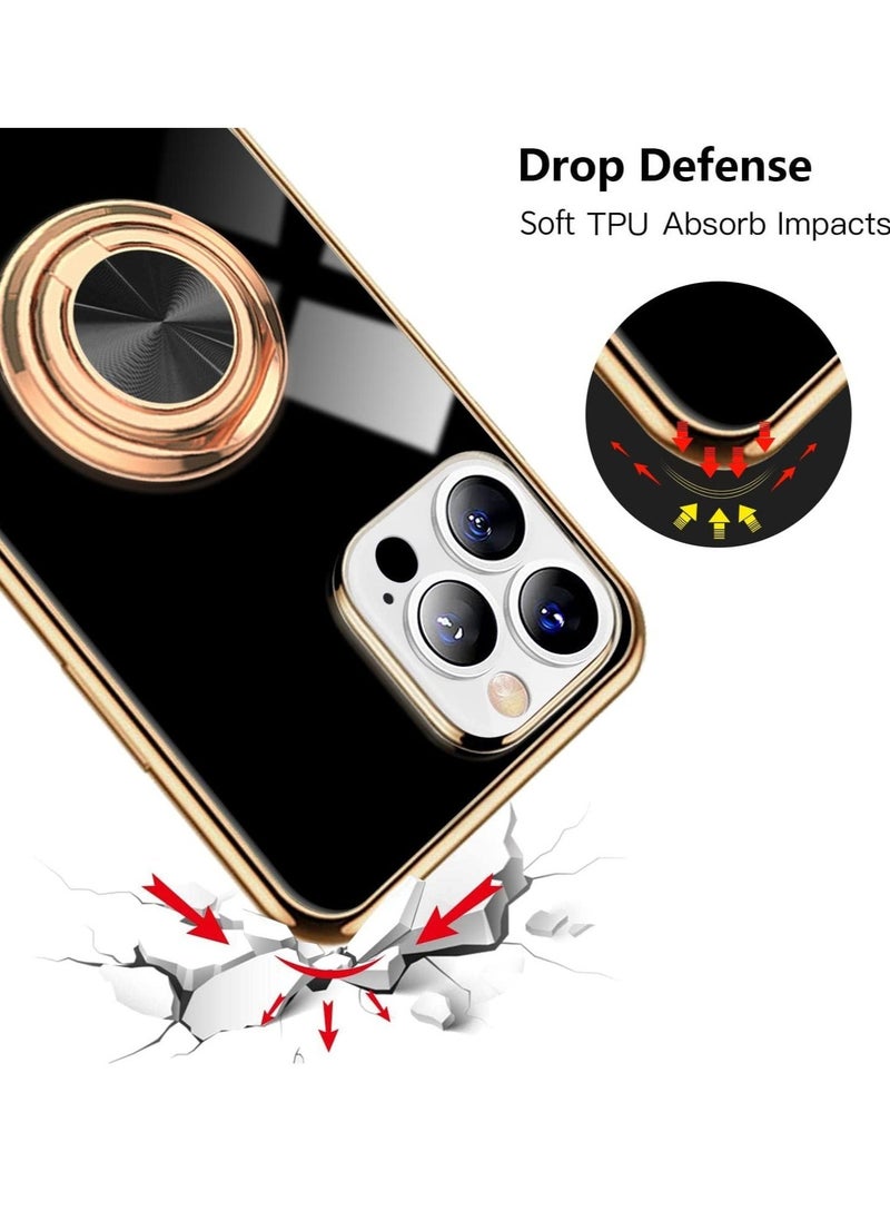 Raxoom Luxury Silicone TPU Shockproof Ring Holder Kickstand Slim Plated Phone Case Cover designed for iPhone 11 Pro Max - Image 3