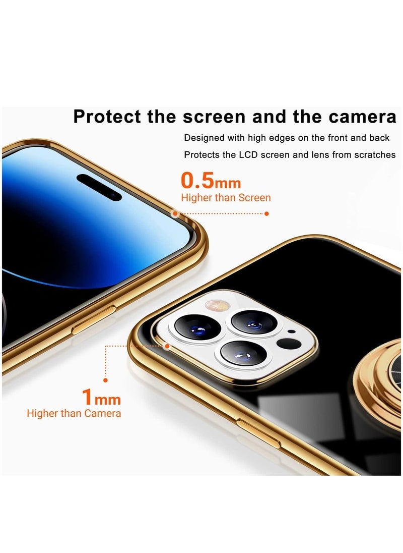 Raxoom Luxury Silicone TPU Shockproof Ring Holder Kickstand Slim Plated Phone Case Cover designed for iPhone 11 Pro Max - Image 4